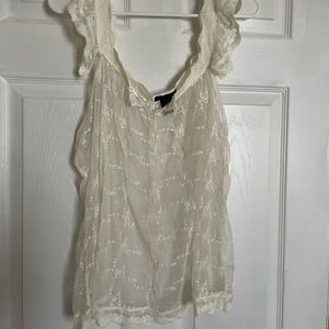 sheer white lace tank top